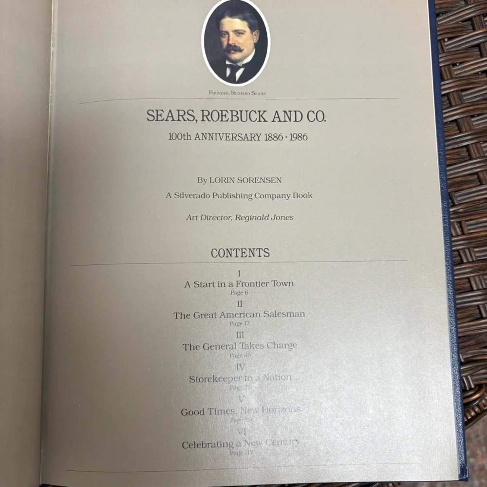 Sears Roebuck 100th Anniversary Leather-Look Book - Navy & Gold